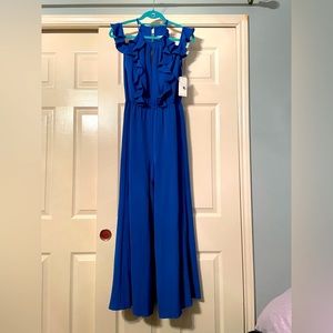 One piece pants open shoulder romper